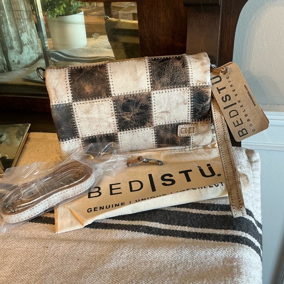 NWT Bed Stu Cadence PW Wallet Wristlet Crossbody Bag  Black Nectar Lux MSRP $198 - Picture 13 of 15